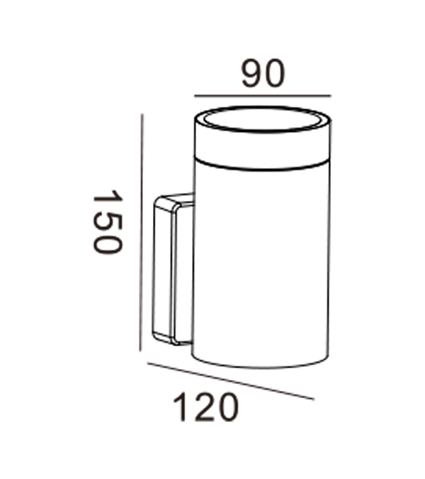 75 runde aluminiumsrør enveis vegglampe HR60273 75 runde aluminiumsrør enveis vegglampe HR60273
