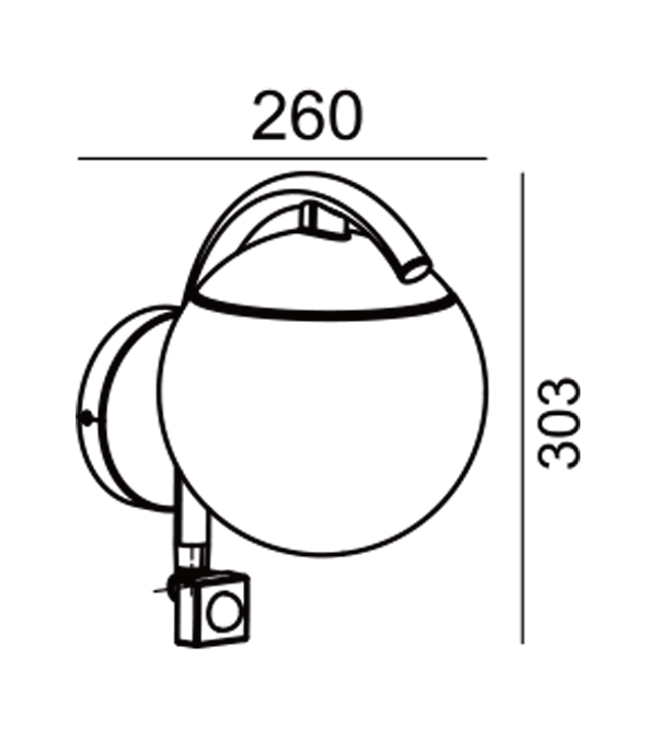 Parrot Bend Round Glass Induksjon Vegglampe HR60671S Parrot Bend Round Glass Induksjon Vegglampe HR60671S