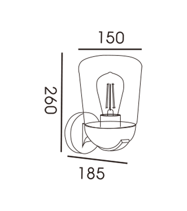 Induksjonsvegglampe med flatt glassdeksel HR60112S Induksjonsvegglampe med flatt glassdeksel HR60112S