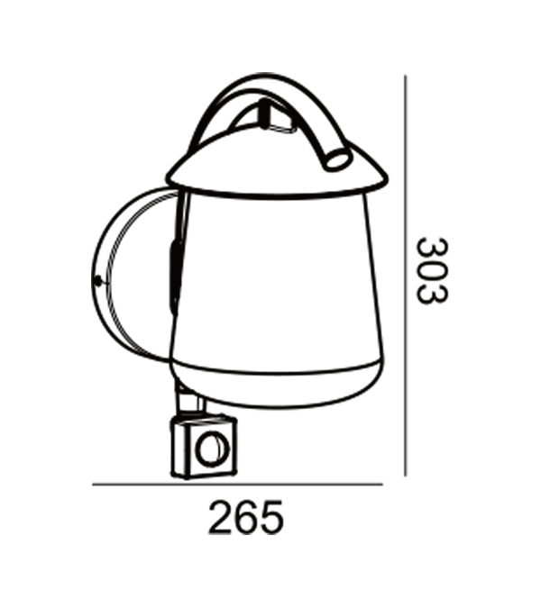 Parrot Bend Flat Top Glass Induksjon Vegglampe HR60673S Parrot Bend Flat Top Glass Induksjon Vegglampe HR60673S