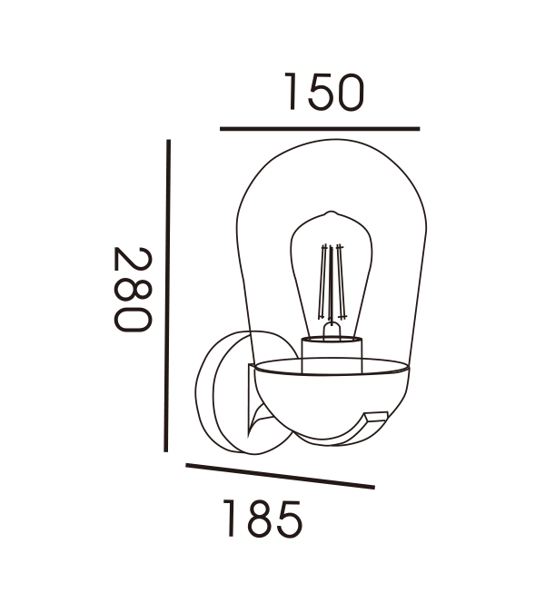 Rocket Head Glass Vegglampe HR60111 Rocket Head Glass Vegglampe HR60111