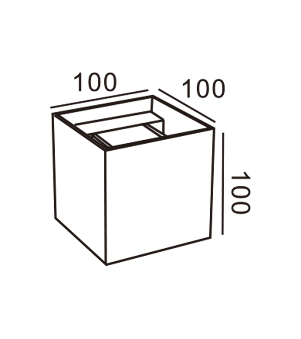 100 Square LED Toveis dimming Vegglampe HR60432-LED 100 Square LED Toveis dimming Vegglampe HR60432-LED